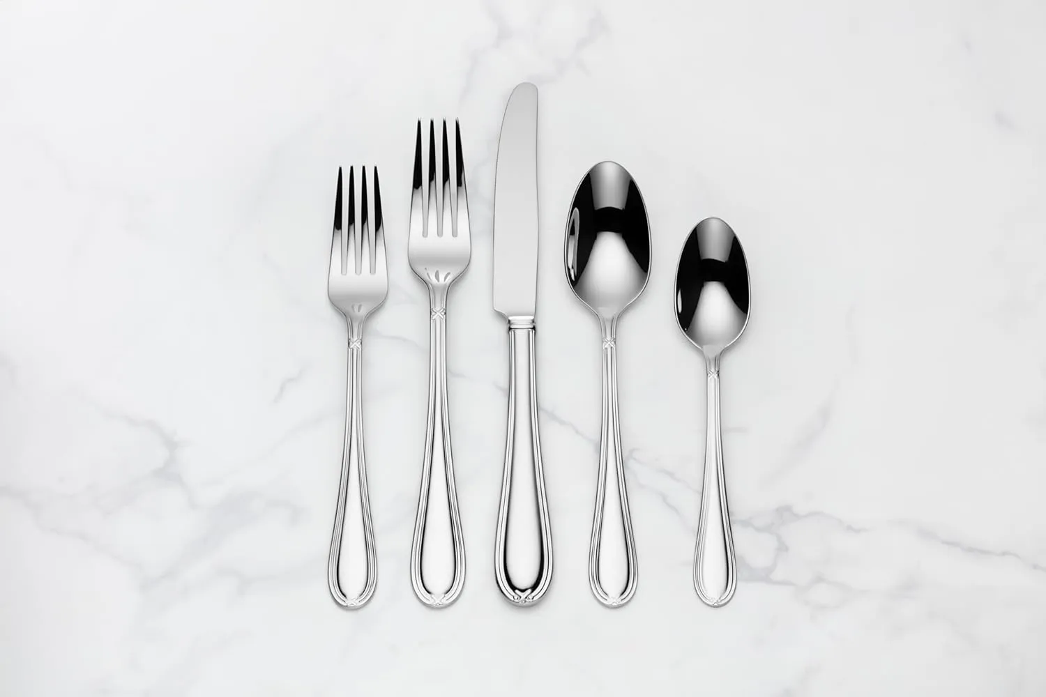 Lenox Ashbridge 80-Piece Flatware Set, 12.55, Metallic