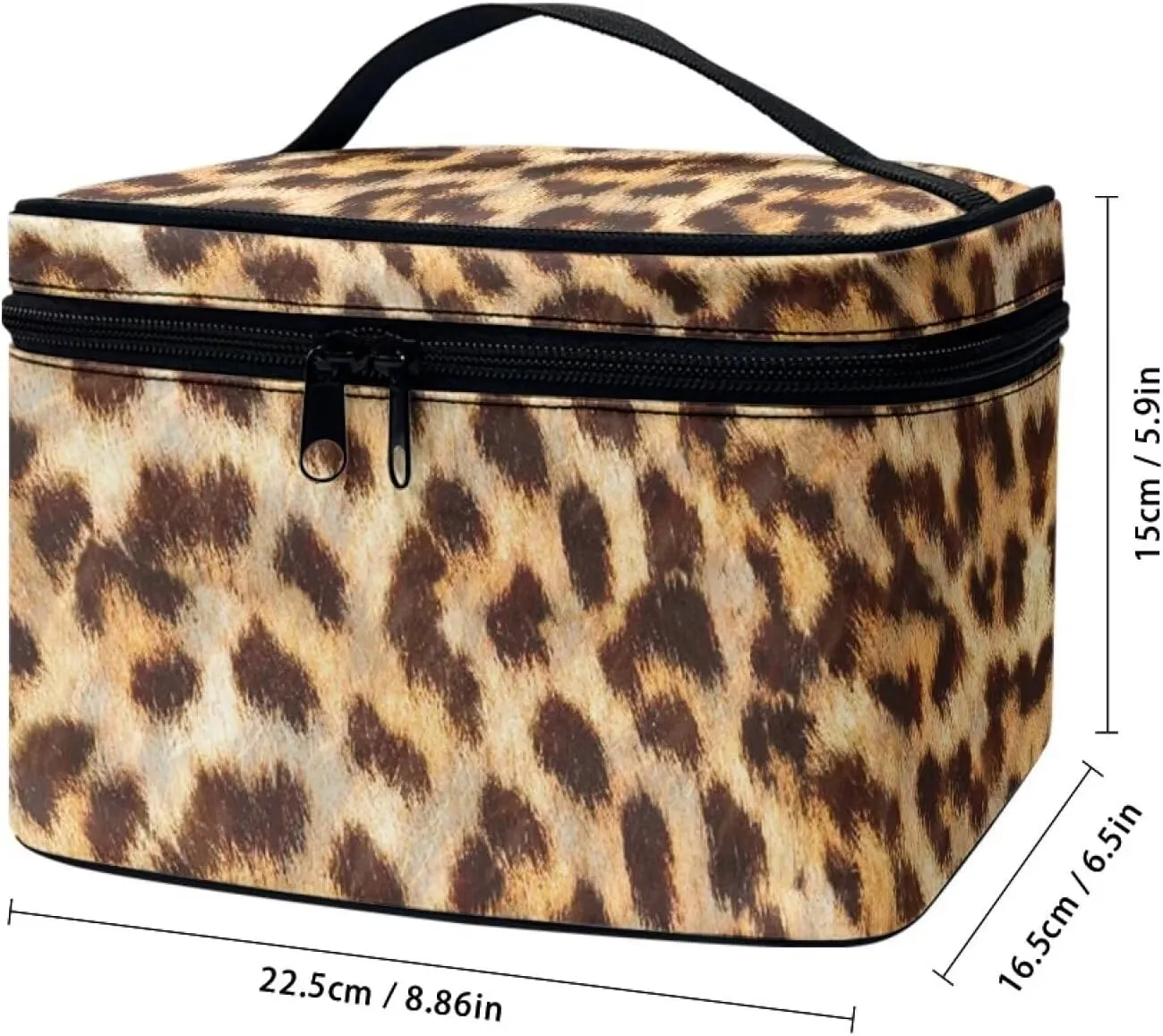 Leopard Makeup Bag Cosmetic Bag with Handle Lightweight Makeup Storage Organizer Toiletry Bag, Birthday Gift for Girls Women