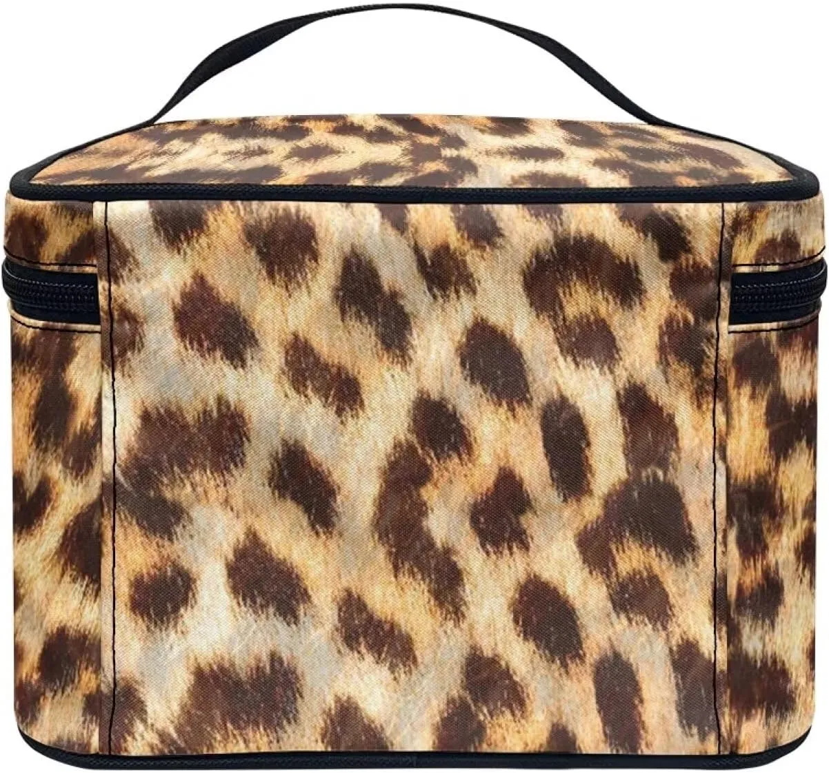 Leopard Makeup Bag Cosmetic Bag with Handle Lightweight Makeup Storage Organizer Toiletry Bag, Birthday Gift for Girls Women