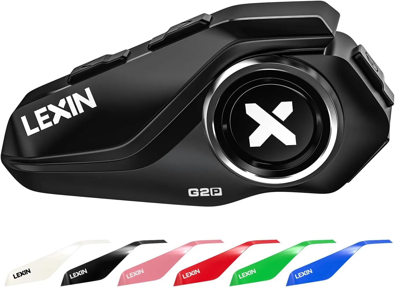 LEXIN G2P Motorcycle Helmet Bluetooth Headset, Group Intercom Communication System, FM Radio/ 6 Shells/Universal Pairing/Private Talk/Noise Cancellation, Fit for Snowmobile/ATV, 1 Pack