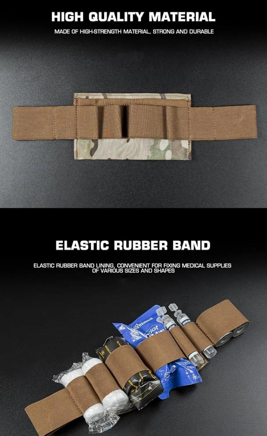 l.FAK Organizer Medical Pouch Insert Elastic Loop Organization Secure Bandage Medical Chem1ight T.rauma Shears Hunting Bag Gears