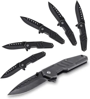 Lichamp Tactical Folding Pocket Knife for Men, 6-Pack Flip Knives Spring Assisted Opening, Sharp Pocket Knife with Clip for Camping, Hunting, Hiking, Indoor and Outdoor Activities