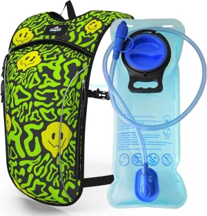 Light Weight Hydration Backpack - 2L Bladder Included - Great for Festivals, Backpacking, Hiking, Mountain Biking, Outdoors Activities.