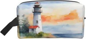 Lighthouse Print Travel Toiletry Organizer Bag, Cosmetic & Storage Pouch For Travel And Daily Use