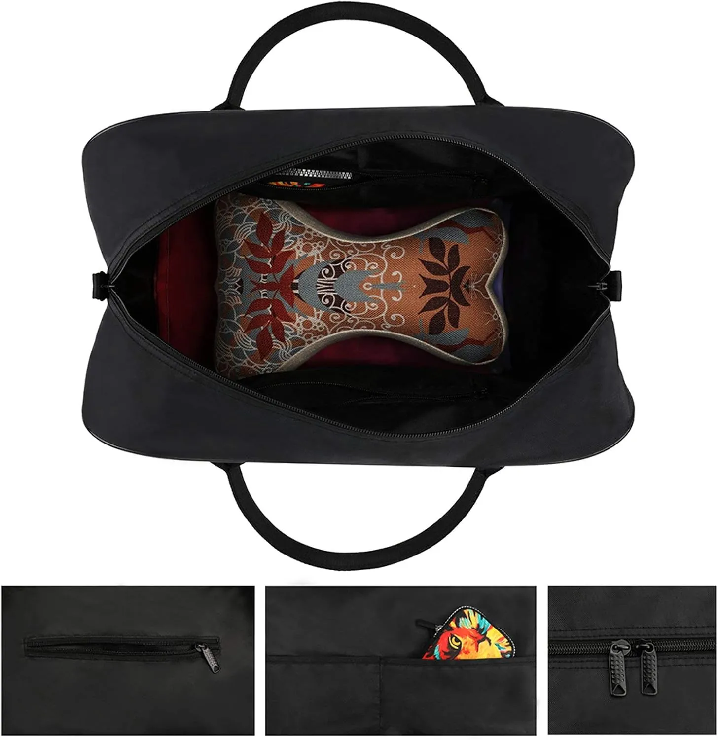 Lightning-black-background Women's Handbag Multi-Object Travel Bag Lightweight Carry-On Cross-Body Bag