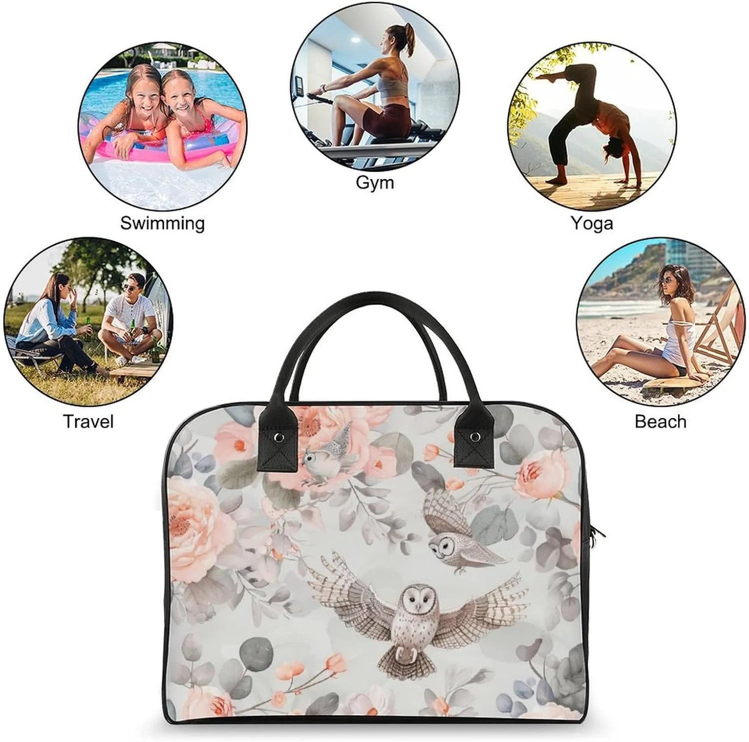 Lightning-black-background Women's Handbag Multi-Object Travel Bag Lightweight Carry-On Cross-Body Bag