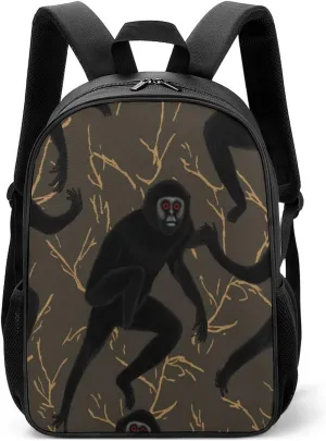 Lightweight Backpacks Cute Travel Bag Durable Black Gibbon Monkey Printing Small Travel Backpack For Women & Men