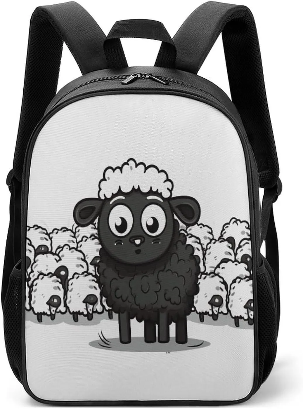 Lightweight Backpacks Cute Travel Bag Durable Cartoon Black White Sheep Printing Small Travel Backpack For Women & Men