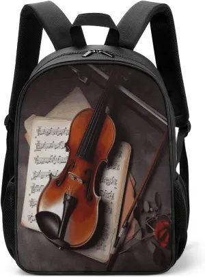 Lightweight Backpacks Cute Travel Bag Durable Violin Sheet Music Printing Small Travel Backpack For Women & Men