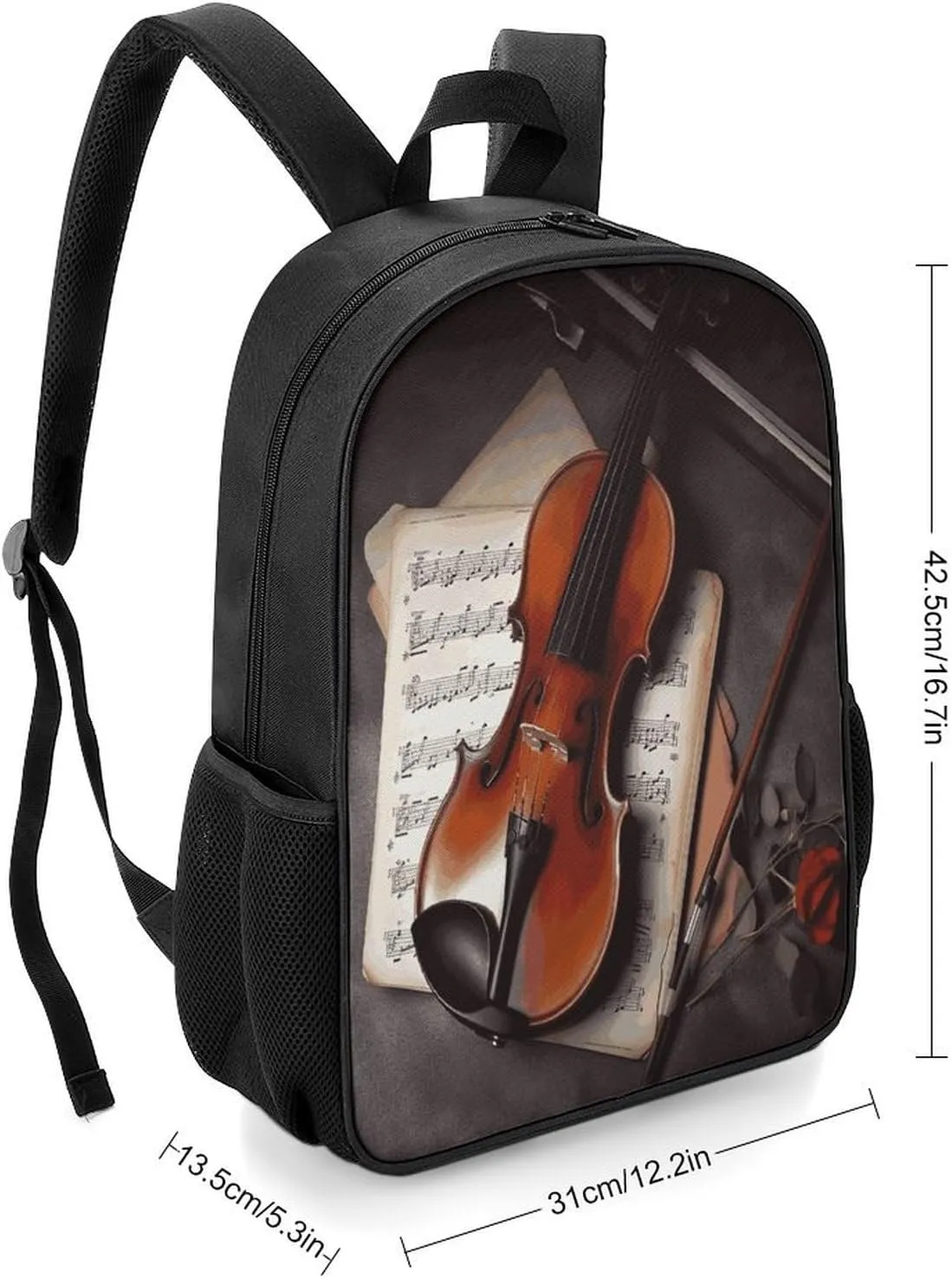 Lightweight Backpacks Cute Travel Bag Durable Violin Sheet Music Printing Small Travel Backpack For Women & Men