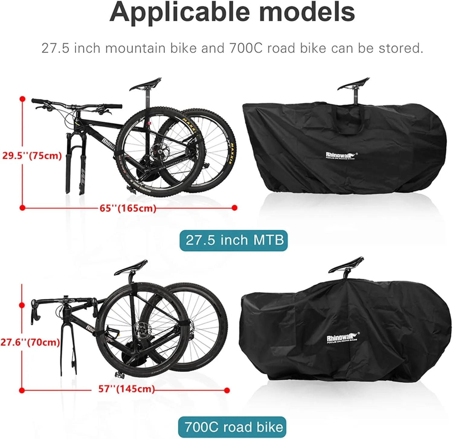 Lightweight Bike Storage Bag Bike Transport Bag for 27.5inch MTB 700C Road Bike Bike Cover