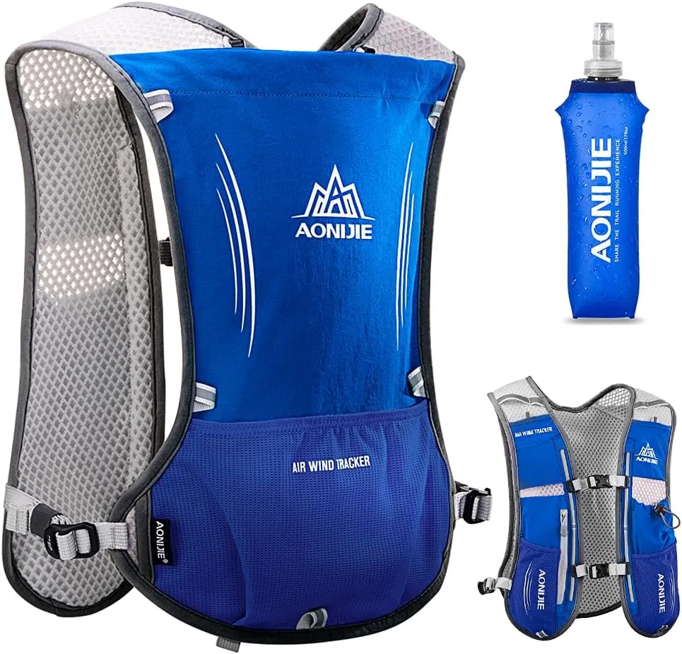Lightweight Running Hydration Backpack, 5L 190g Running Hydration Vest for Women and Men Cycling Running Climbing Hiking Vest Pack
