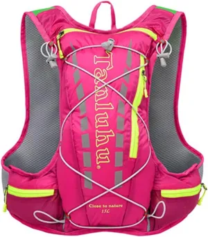Lightweight Running Hydration Vest Backpack 15L Outdoor Trail Running Cycling Marathon Hiking Climbing Outdoor Sport Bag with 2L Water Bag, 500ML Water Bottle (Pink Backpack )