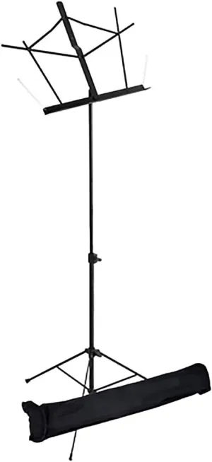 Lightweight Wire Music Stand with Durable Bag - Adjustable & Foldable, Black Finish