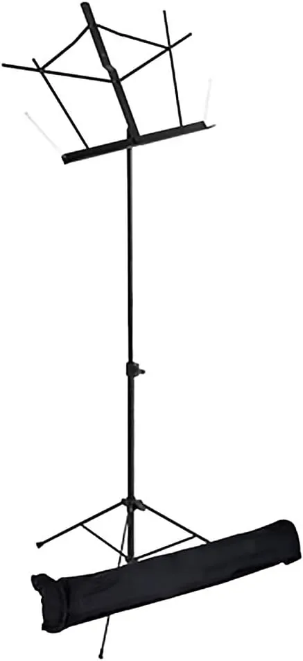 Lightweight Wire Music Stand with Durable Bag - Adjustable & Foldable, Black Finish