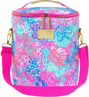 Lilly Pulitzer Insulated Soft Beach Cooler with Adjustable/Removable Strap and Double Zipper Close, Splendor in The Sand