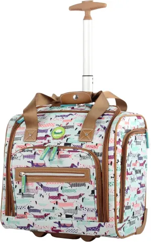 Lily Bloom Designer 15 Inch Carry On - Weekender Overnight Business Travel Luggage - Lightweight 2- Roller Wheels Suitcase - Under Seat Rolling Bag for Women (Totally Paw Some, One Size)