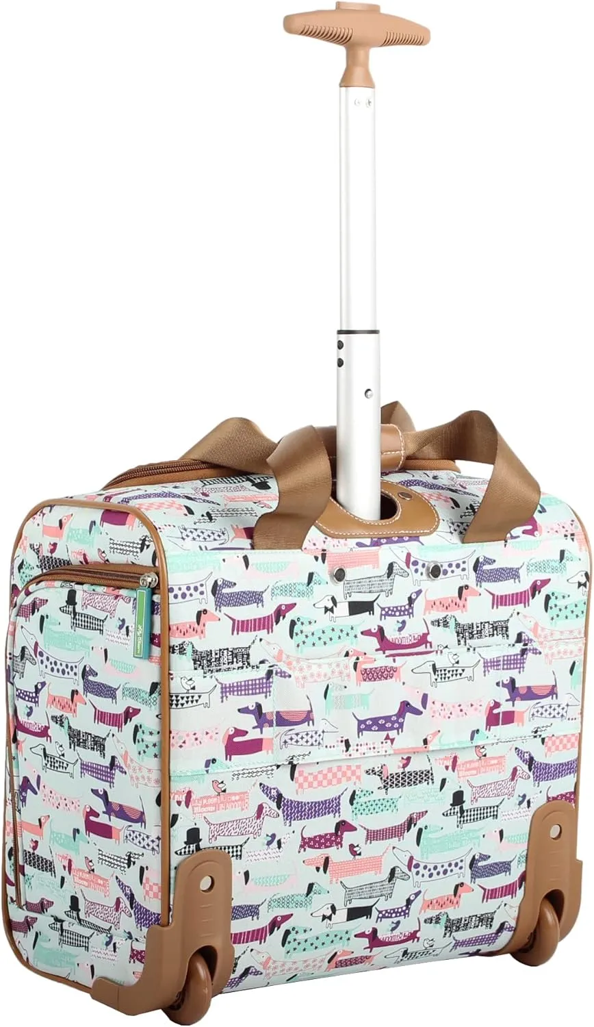 Lily Bloom Designer 15 Inch Carry On - Weekender Overnight Business Travel Luggage - Lightweight 2- Roller Wheels Suitcase - Under Seat Rolling Bag for Women (Totally Paw Some, One Size)