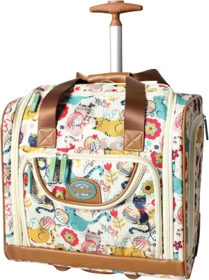 Lily Bloom Designer 15 Inch Carry On - Weekender Overnight Business Travel Luggage - Lightweight 2- Rolling Wheels Suitcase - Under Seat Rolling Bag for Women (Furry Friend)