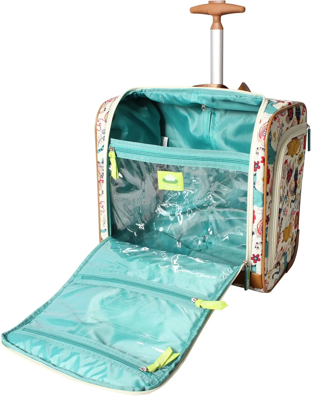 Lily Bloom Designer 15 Inch Carry On - Weekender Overnight Business Travel Luggage - Lightweight 2- Rolling Wheels Suitcase - Under Seat Rolling Bag for Women (Furry Friend)