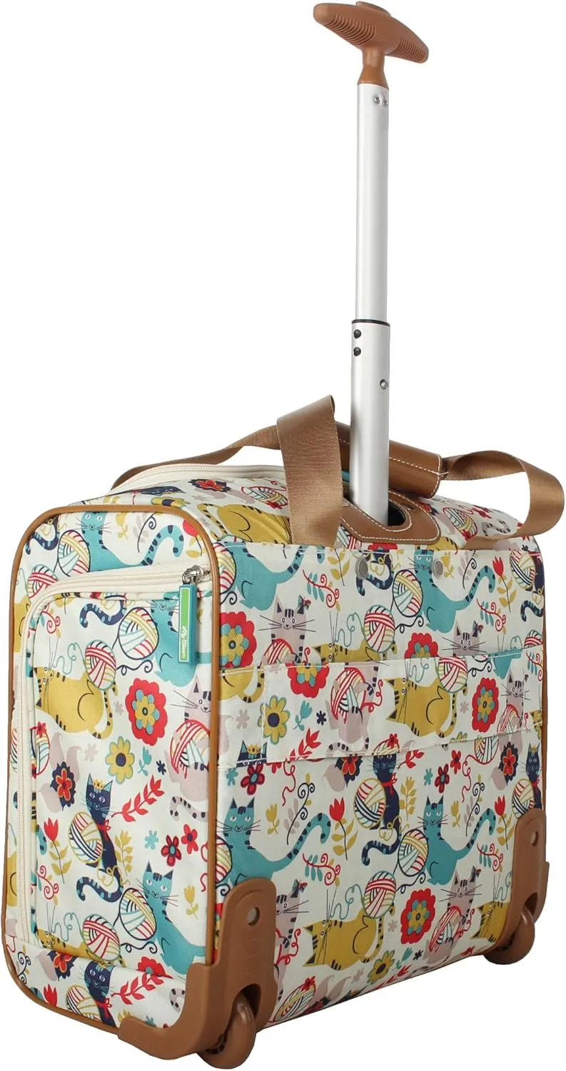Lily Bloom Designer 15 Inch Carry On - Weekender Overnight Business Travel Luggage - Lightweight 2- Rolling Wheels Suitcase - Under Seat Rolling Bag for Women (Furry Friend)