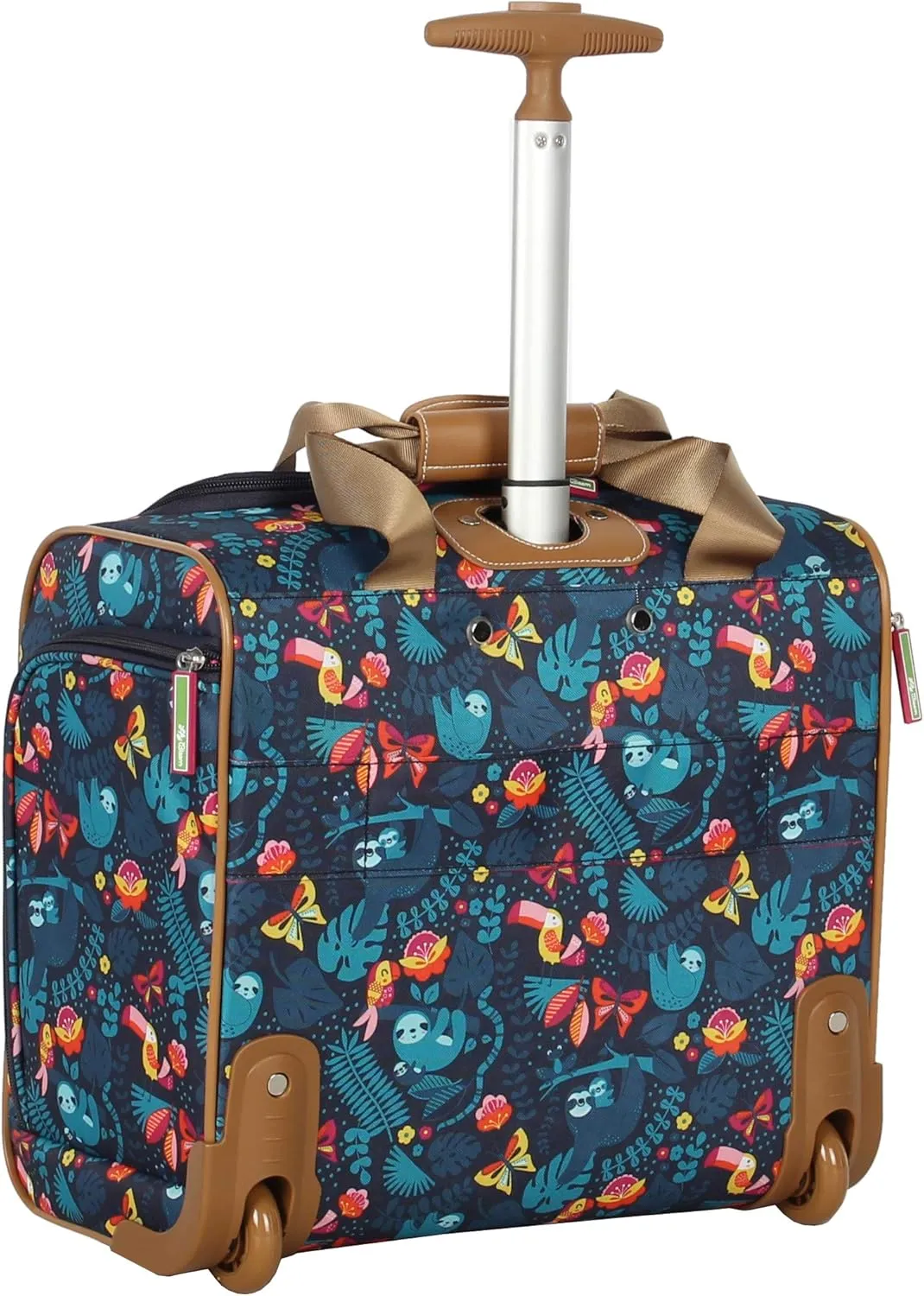 Lily Bloom Designer 15 Inch Carry On - Weekender Overnight Business Travel Luggage - Lightweight 2- Rolling Wheels Suitcase - Under Seat Rolling Bag for Women (Sloth to Me)