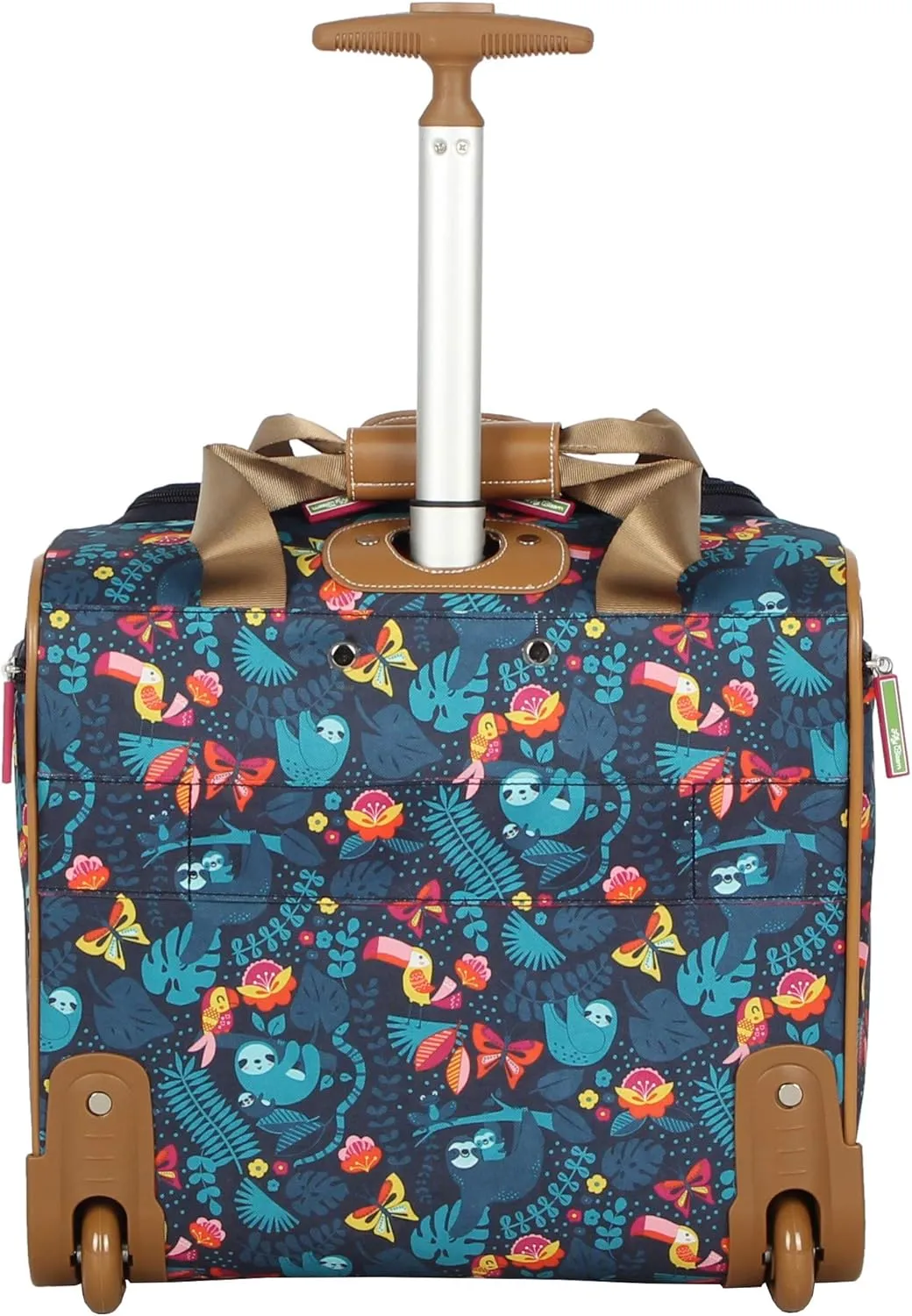 Lily Bloom Designer 15 Inch Carry On - Weekender Overnight Business Travel Luggage - Lightweight 2- Rolling Wheels Suitcase - Under Seat Rolling Bag for Women (Sloth to Me)