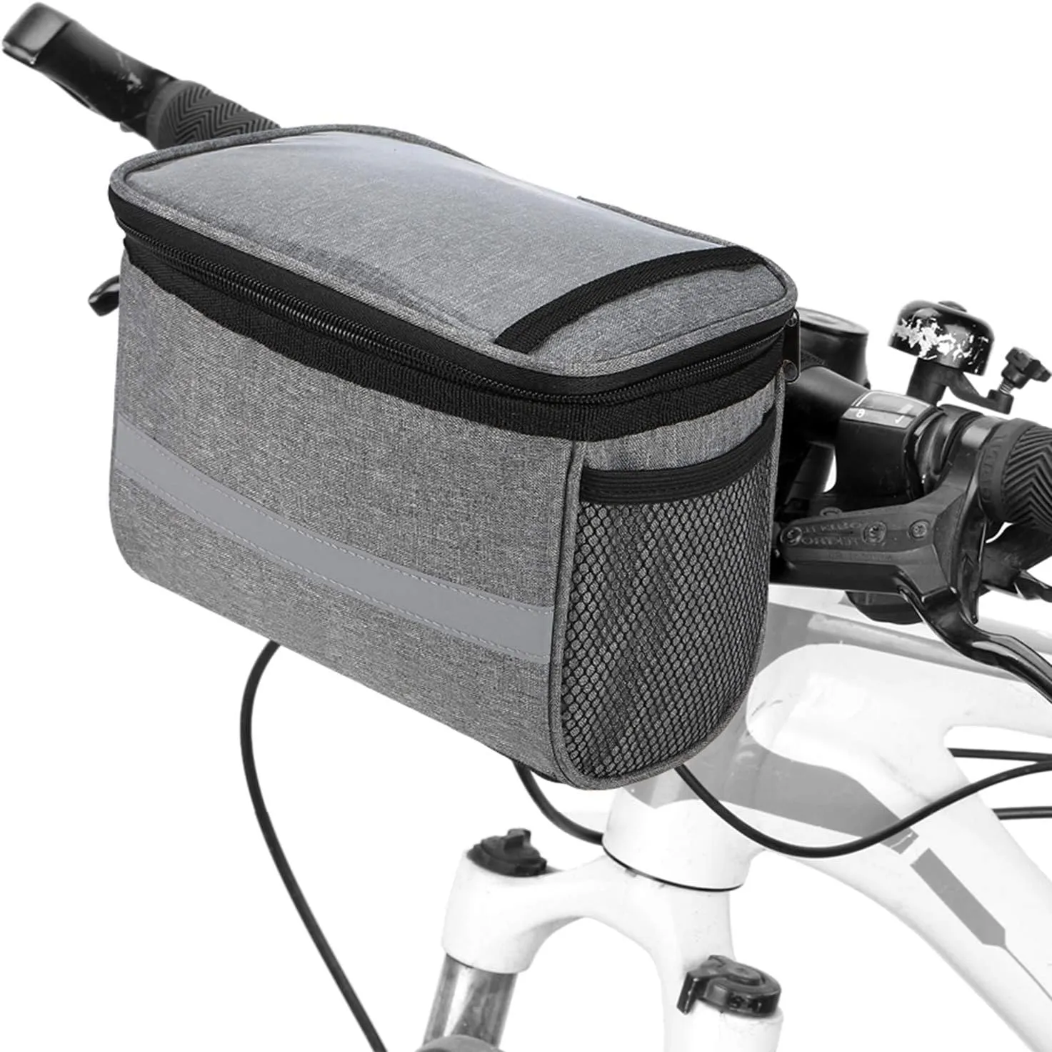 Lixada Bicycle Basket Bike Front Basket Bicycle Insulated Front Bag MTB Bike Handlebar Bag Basket Pannier Cooler Bag with Reflective Strip