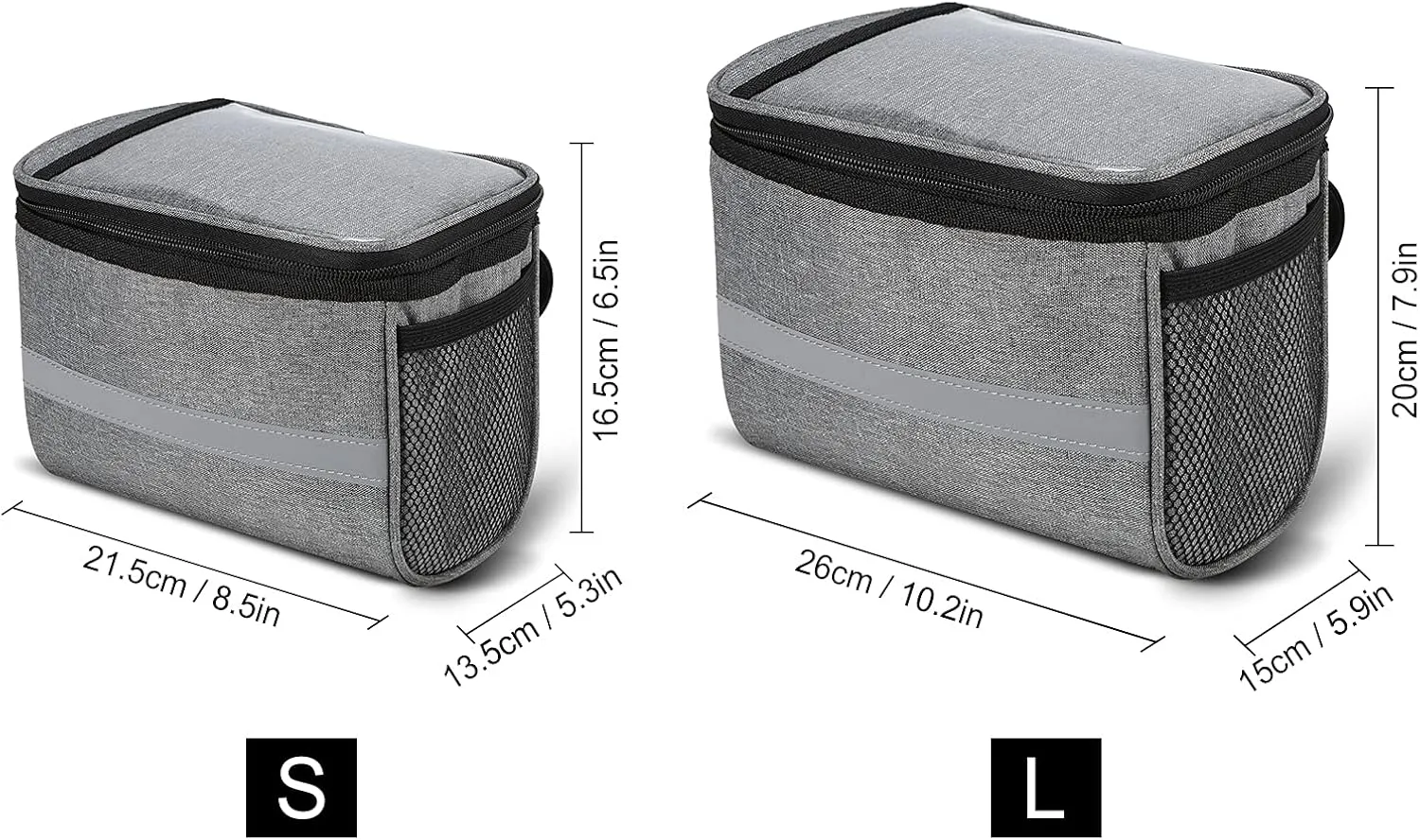 Lixada Bicycle Basket Bike Front Basket Bicycle Insulated Front Bag MTB Bike Handlebar Bag Basket Pannier Cooler Bag with Reflective Strip