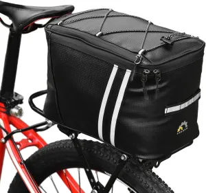 Lixada Bike Insulated Trunk Bag Bike Panniers Bicycle Rack Rear Carrier Bag Waterproof Bike Storage Luggage Pannier Bag 12L for Warm/Cool Items