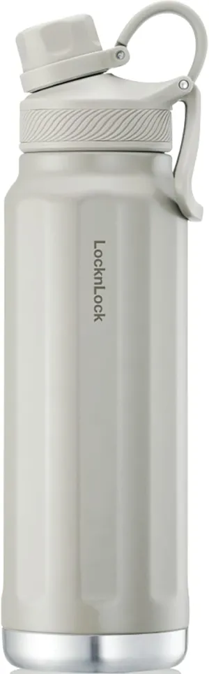 LocknLock Trek Bottle Stainless Steel Double Wall Insulated, 32 oz, Ivory