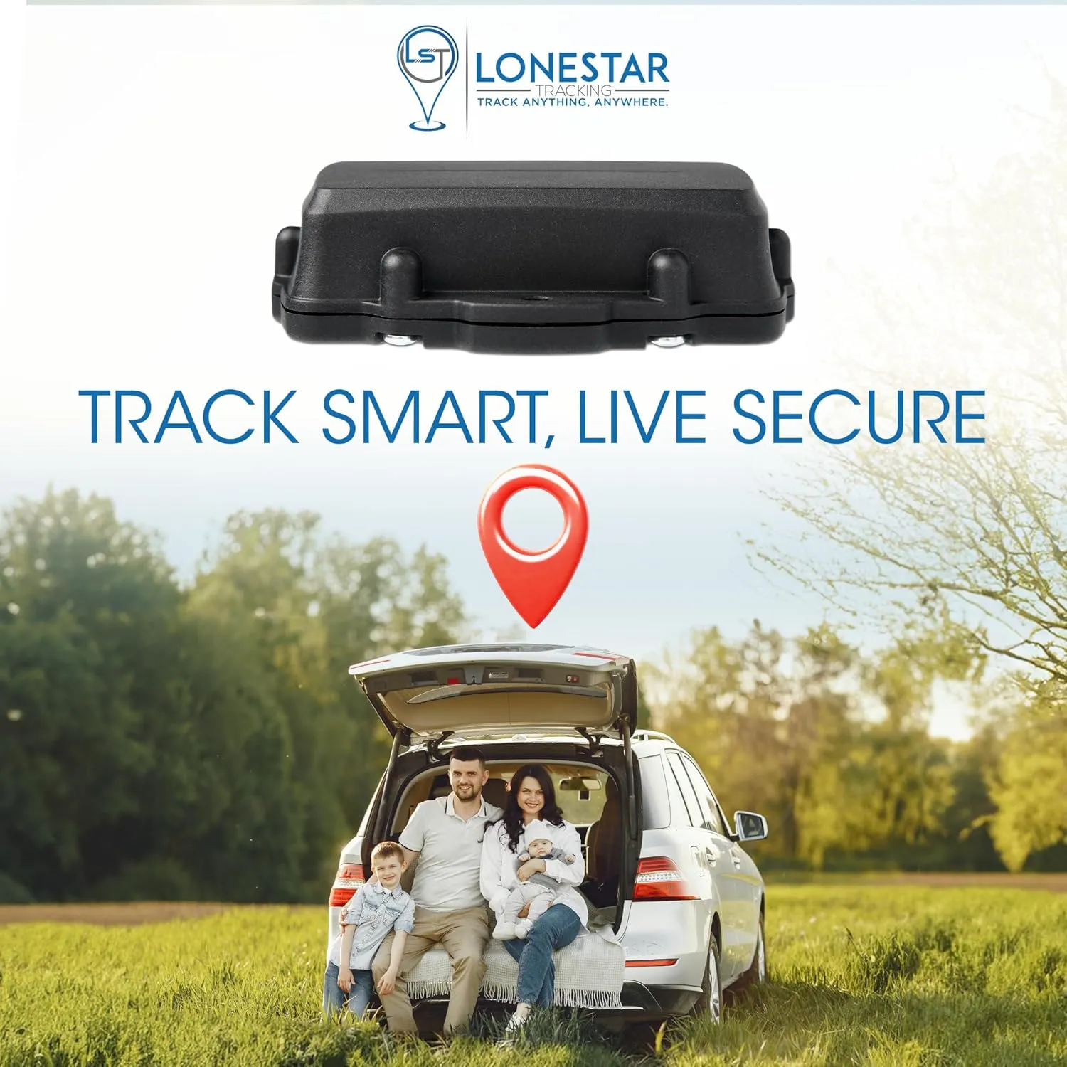 LoneStar Tracking Hidden GPS Tracker - Oyster3 4G/5G, Long Battery Life GPS Car Tracker, Vehicles, Trucks, Cars, Assets, Anti-Theft Security, Real-Time Satellite Tracking (Low Cost Subscription Plan)
