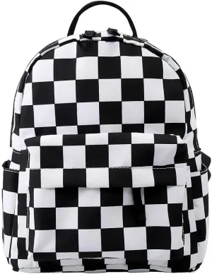LOOMILOO Durable Small Backpack for Women Polyester Mini Backpack Kids Backpack for Young Girls (lattice)