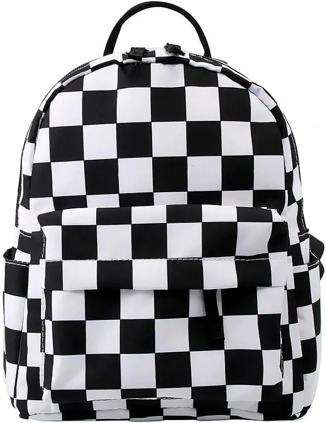 LOOMILOO Durable Small Backpack for Women Polyester Mini Backpack Kids Backpack for Young Girls (lattice)