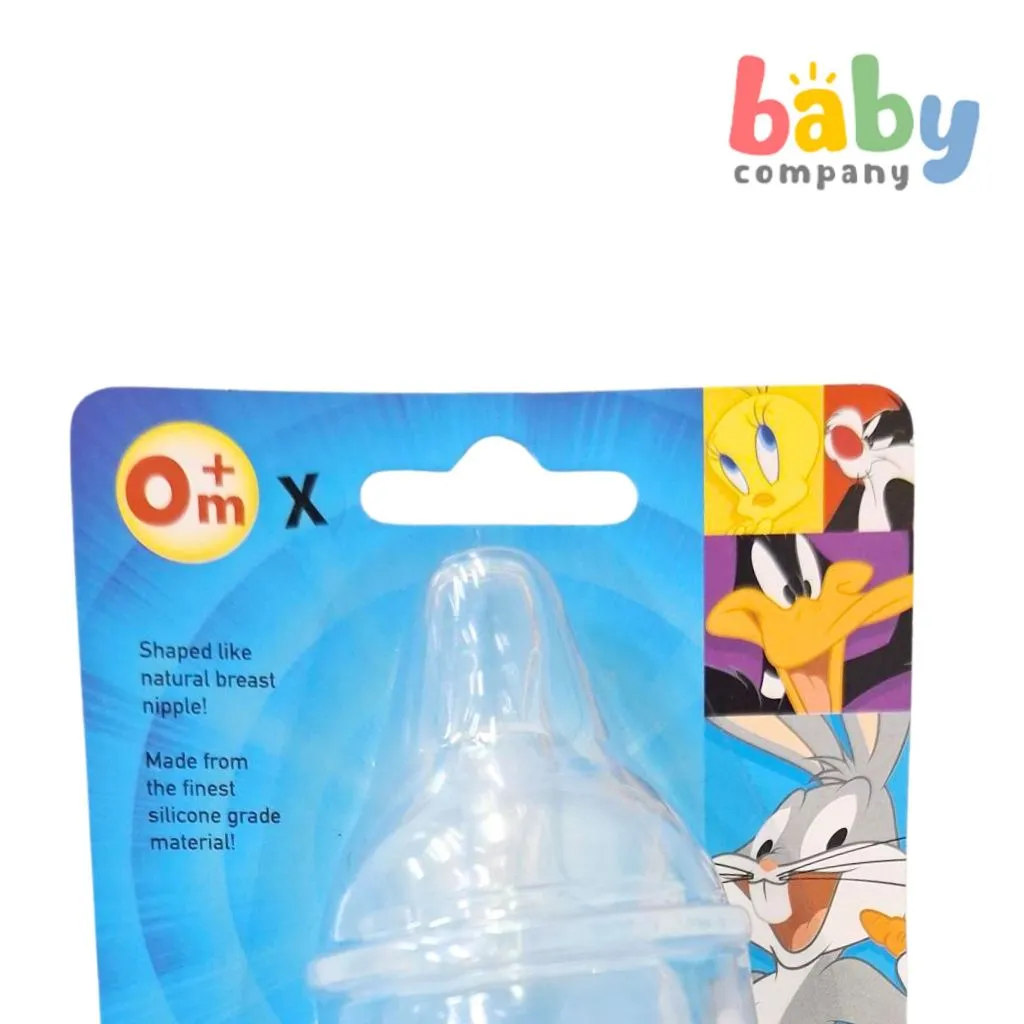 Looney Tunes Wide-Neck Silicone Nipples Pack Of 2 - X-Cut Hole