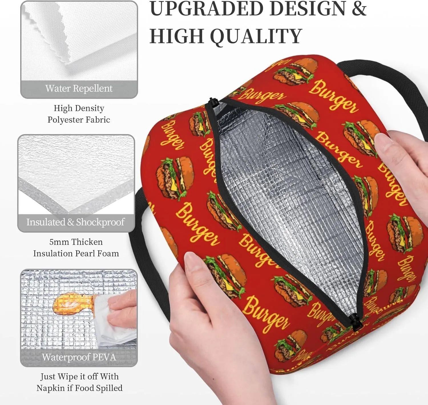 Lunch Bag for Women Men, Insulated Lunch Box for Adult Reusable Leakproof Lunch Tote Bag for Work, Picnic or Travel