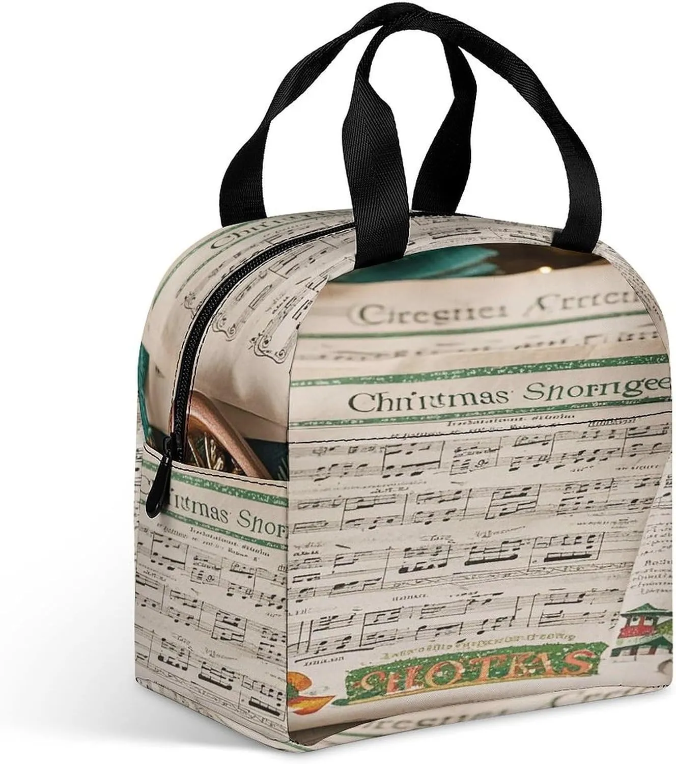 Lunch Bag Reusable Lunch Box Insulated Carol Printing Lunch Tote Bag For Work Office Picnic