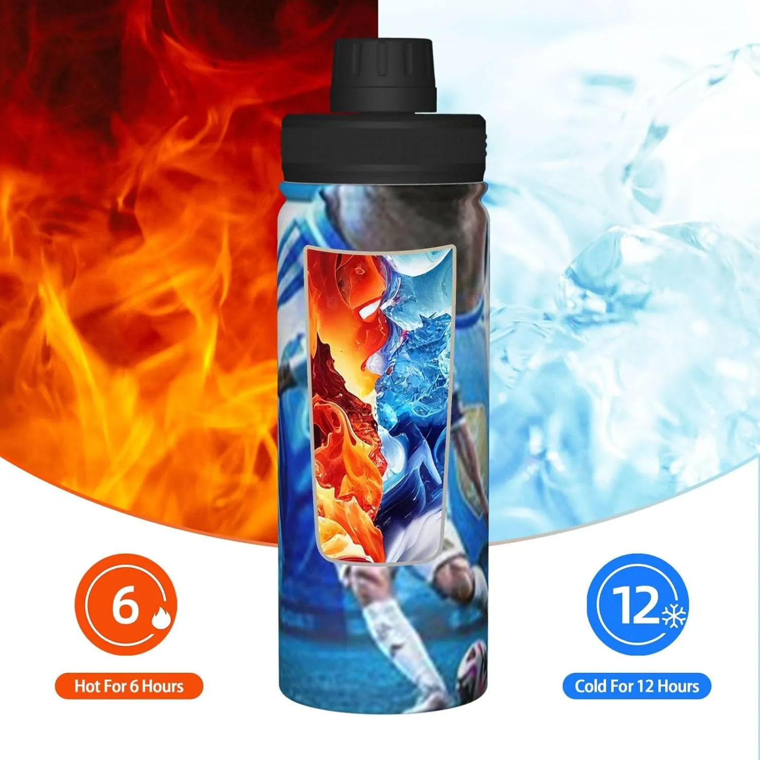 M-essi 18OZ sports insulated water bottle easy to carry with spout cover, insulated water bottle White
