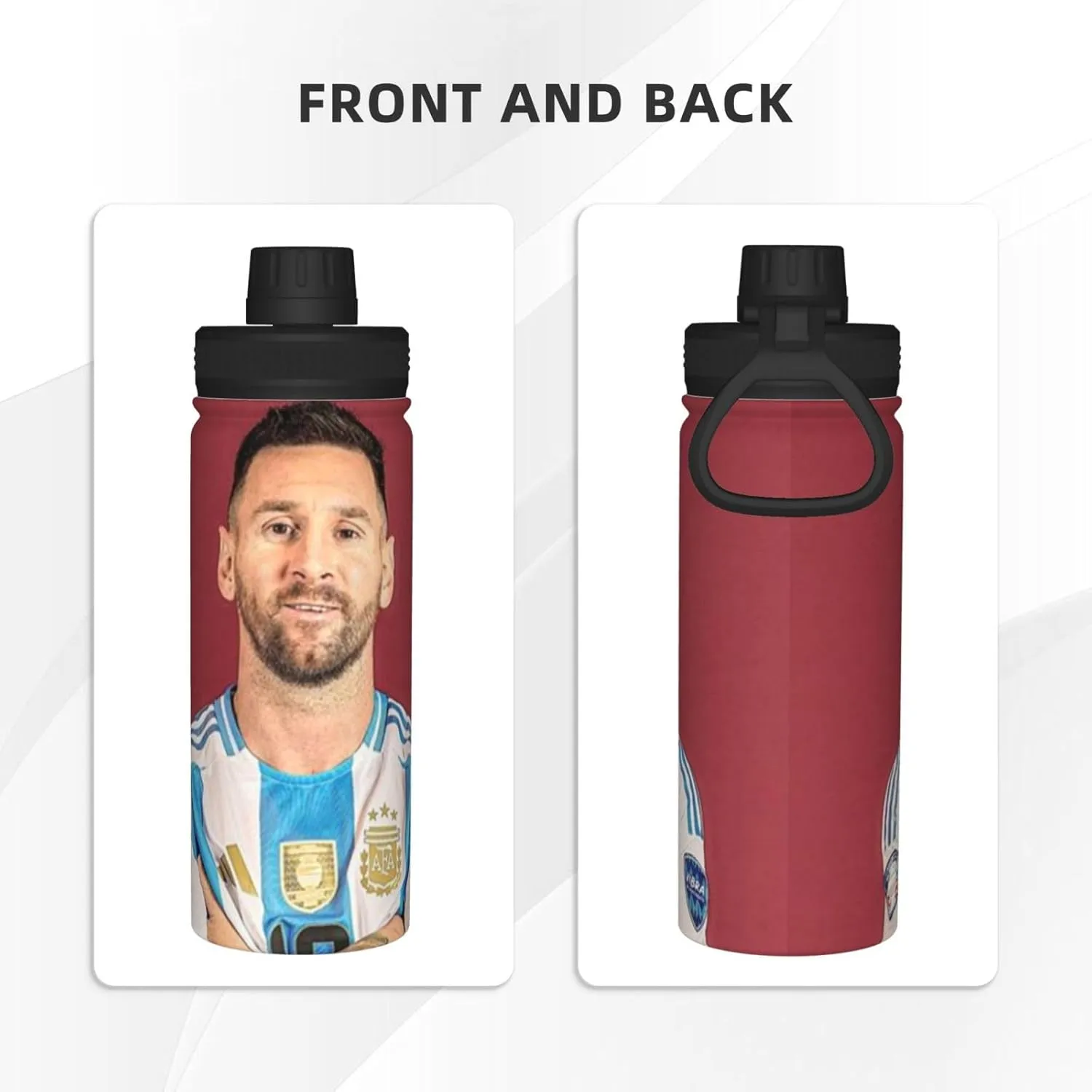 M-essi 18OZ sports insulated water bottle easy to carry with spout cover, insulated water bottle White