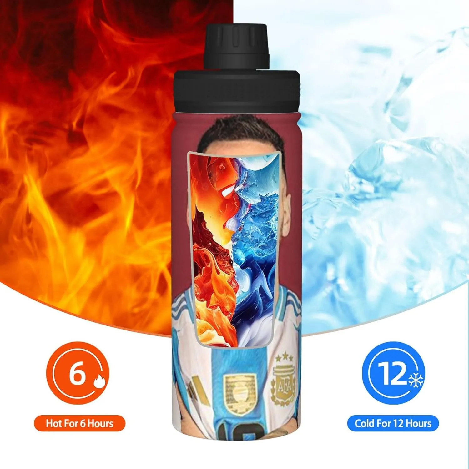 M-essi 18OZ sports insulated water bottle easy to carry with spout cover, insulated water bottle White
