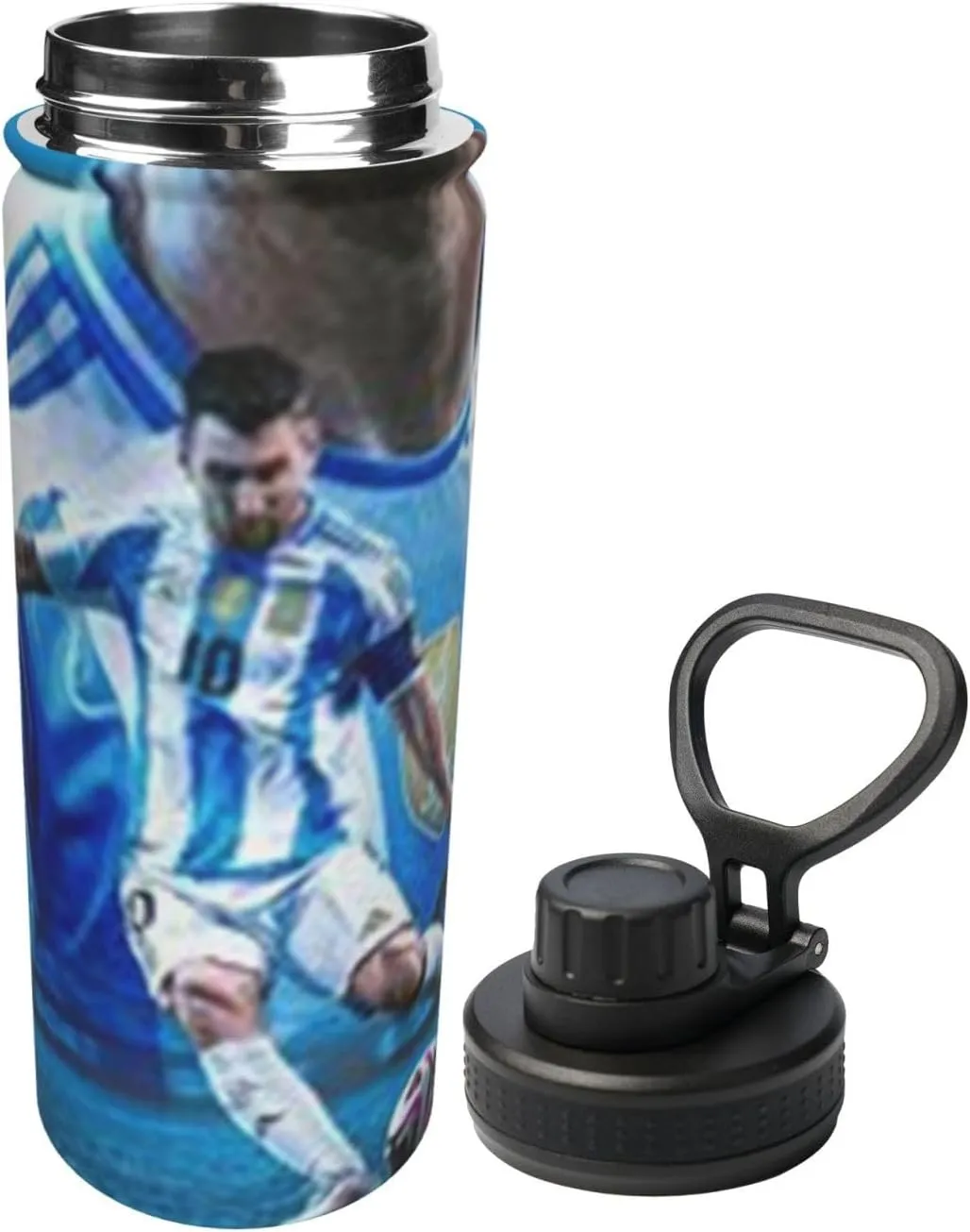 M-essi 18OZ sports insulated water bottle easy to carry with spout cover, insulated water bottle White