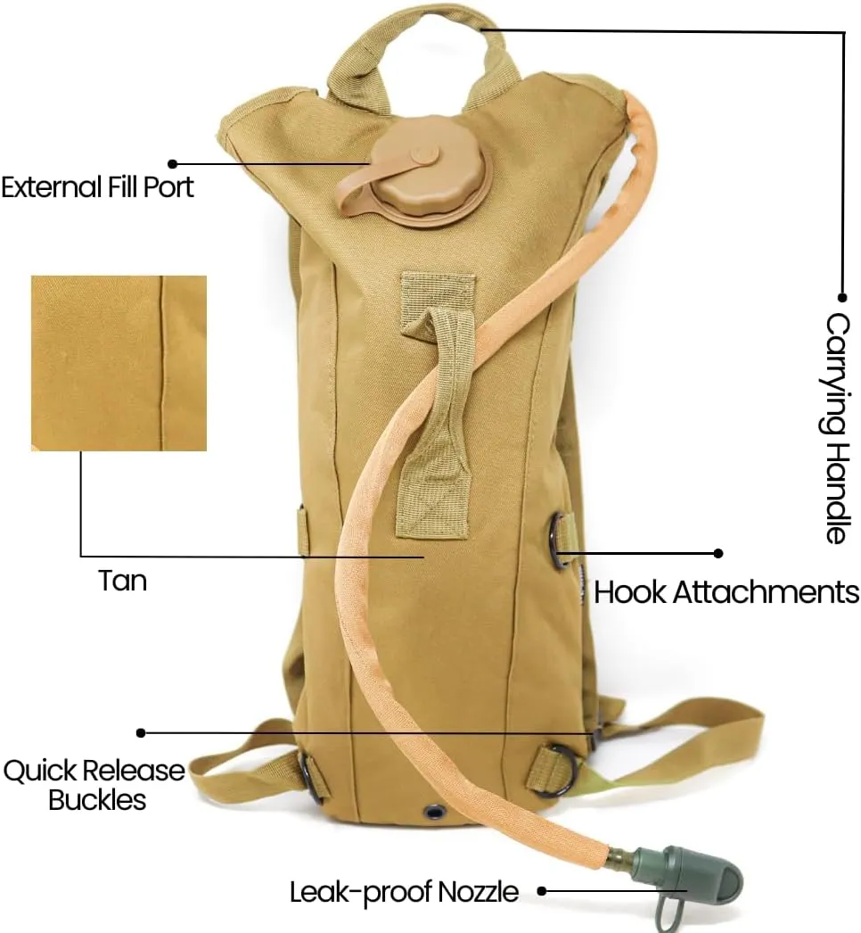 M MCGUIRE GEAR Hydration Backpack, with 3L/100 oz. Hydration Pack, Water-Resistant Nylon Hiking Pack with Water Bladder for Running, Cycling, and Biking