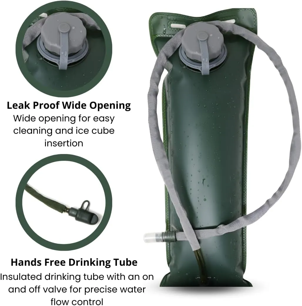 M MCGUIRE GEAR Hydration Backpack, with 3L/100 oz. Hydration Pack, Water-Resistant Nylon Hiking Pack with Water Bladder for Running, Cycling, and Biking