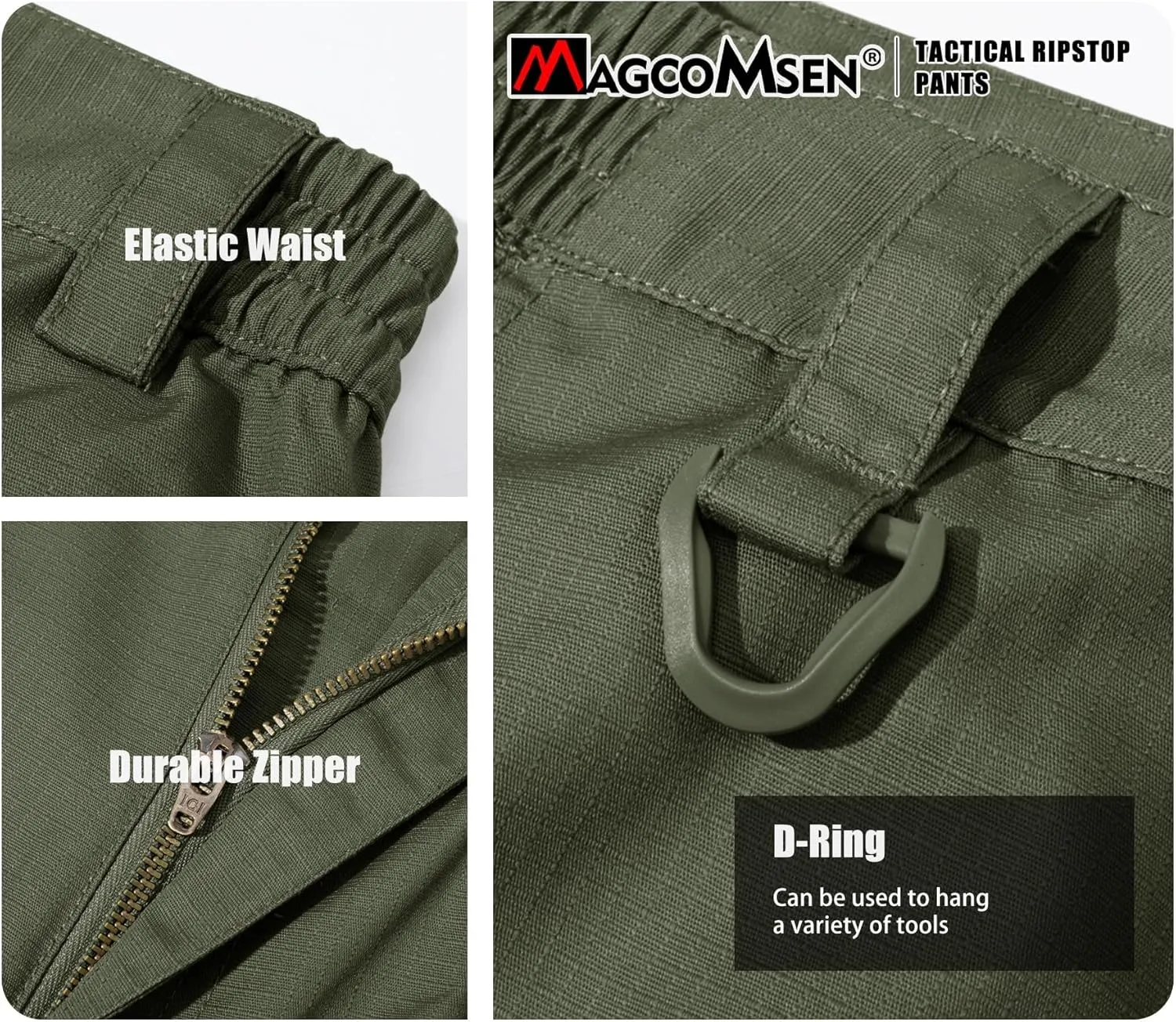 MAGCOMSEN Men's Tactical Pants 9 Pockets Ripstop, Water Repellent, Cargo Pants for Work, Hiking, Hunting(No Belt)