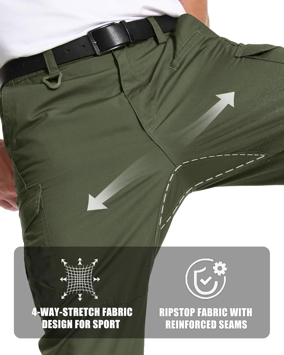 MAGCOMSEN Men's Tactical Pants 9 Pockets Ripstop, Water Repellent, Cargo Pants for Work, Hiking, Hunting(No Belt)