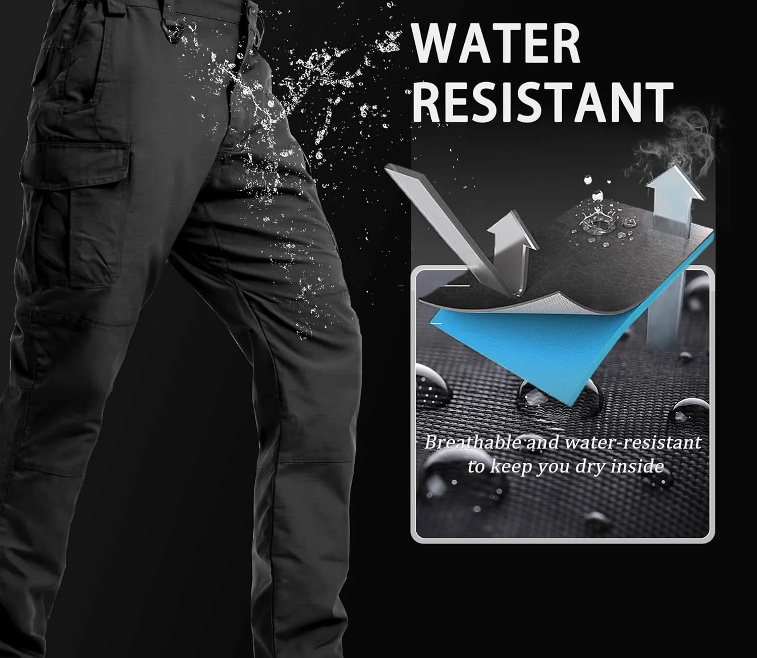 MAGCOMSEN Men's Tactical Pants 9 Pockets Ripstop, Water Repellent, Cargo Pants for Work, Hiking, Hunting(No Belt)