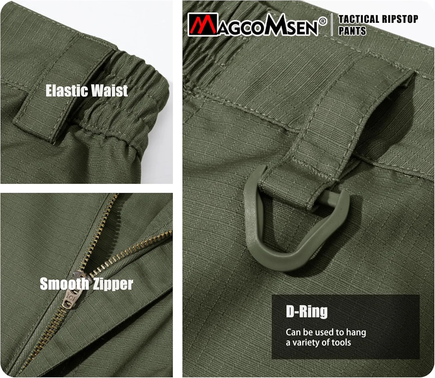 MAGCOMSEN Men's Tactical Pants 9 Pockets Ripstop, Water Repellent, Cargo Pants for Work, Hiking, Hunting(No Belt)