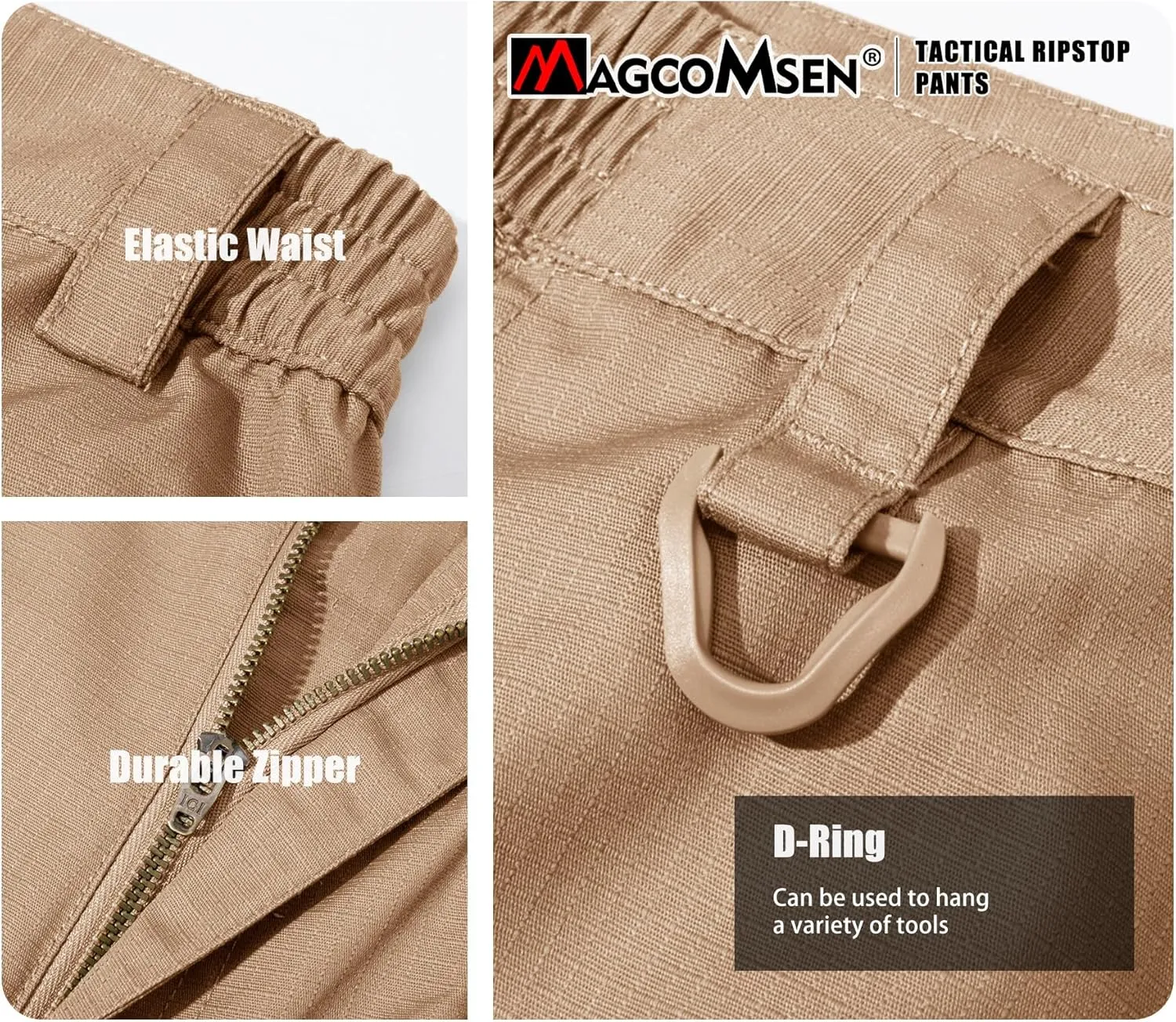 MAGCOMSEN Men's Tactical Pants 9 Pockets Ripstop, Water Repellent, Cargo Pants for Work, Hiking, Hunting(No Belt)