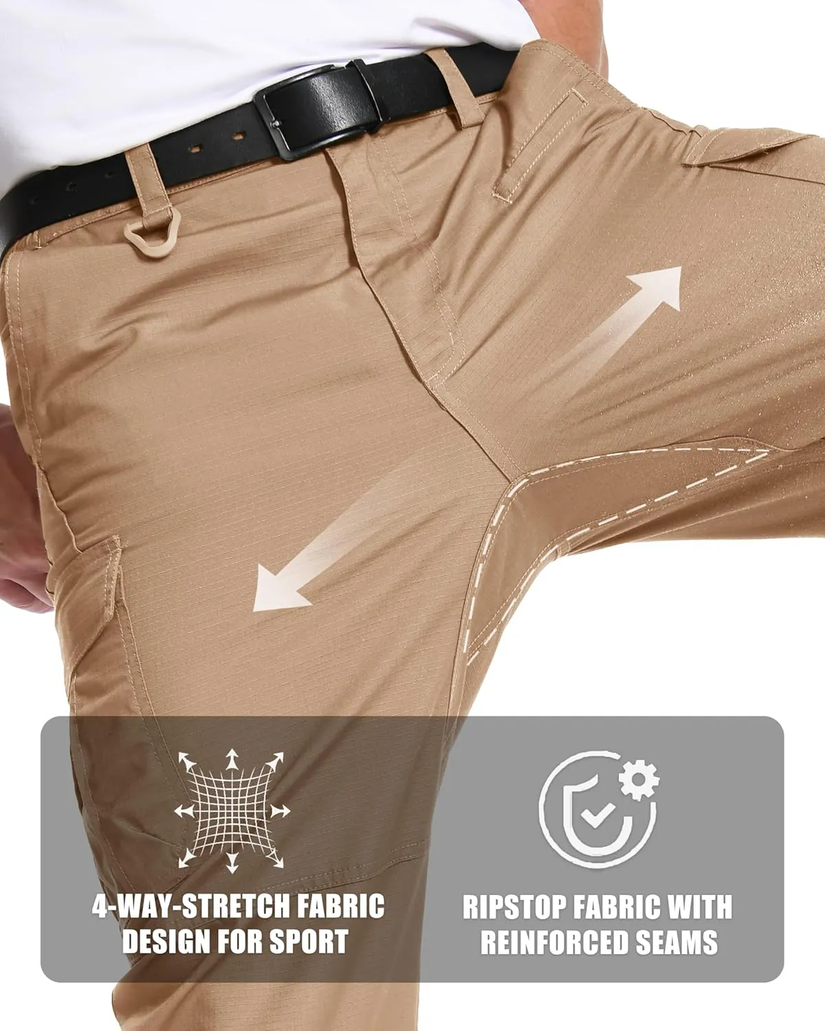 MAGCOMSEN Men's Tactical Pants 9 Pockets Ripstop, Water Repellent, Cargo Pants for Work, Hiking, Hunting(No Belt)