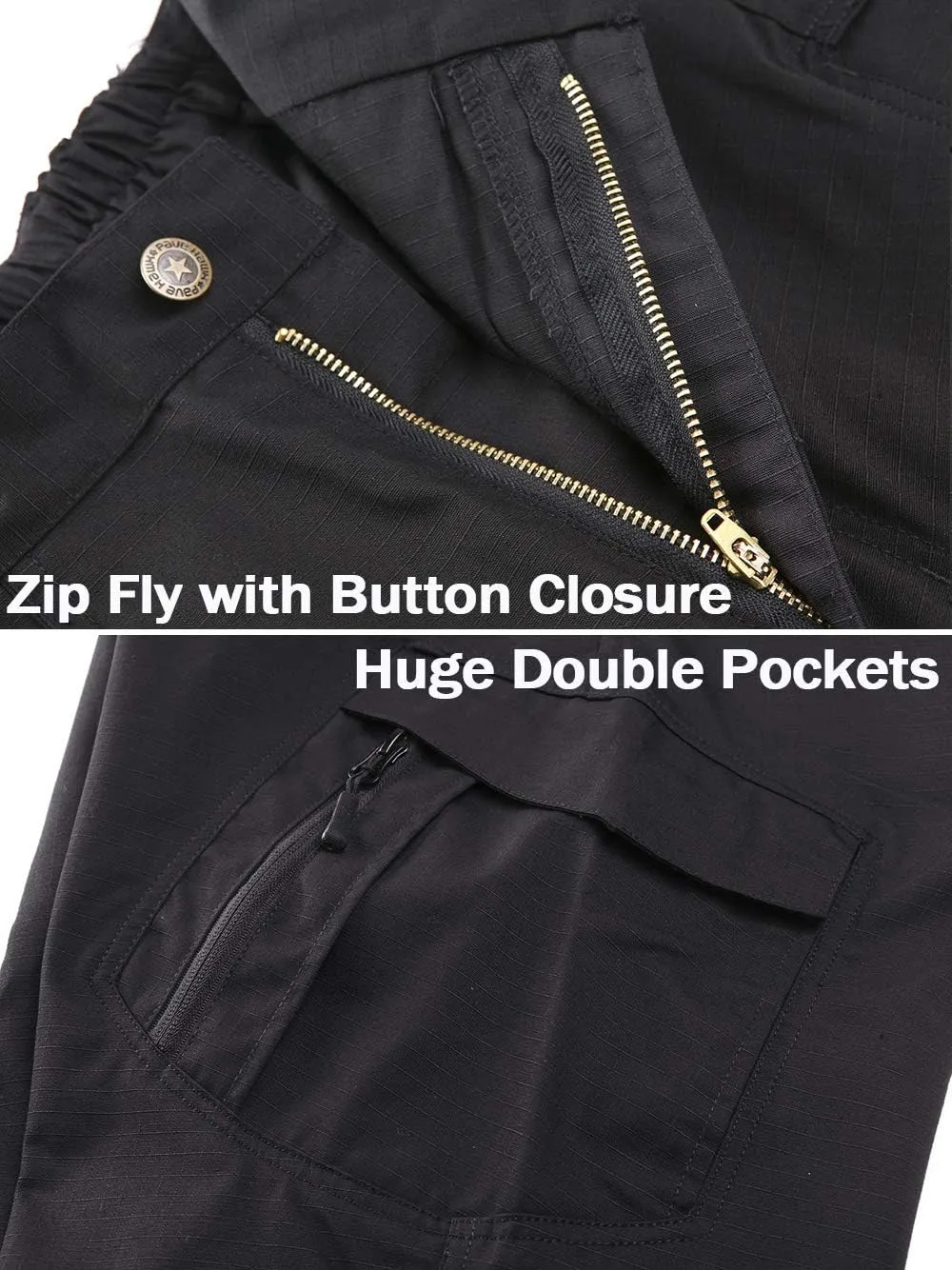 MAGCOMSEN Men's Tactical Pants with 9 Pockets Rip-Stop Lightweight Work Hiking Pants